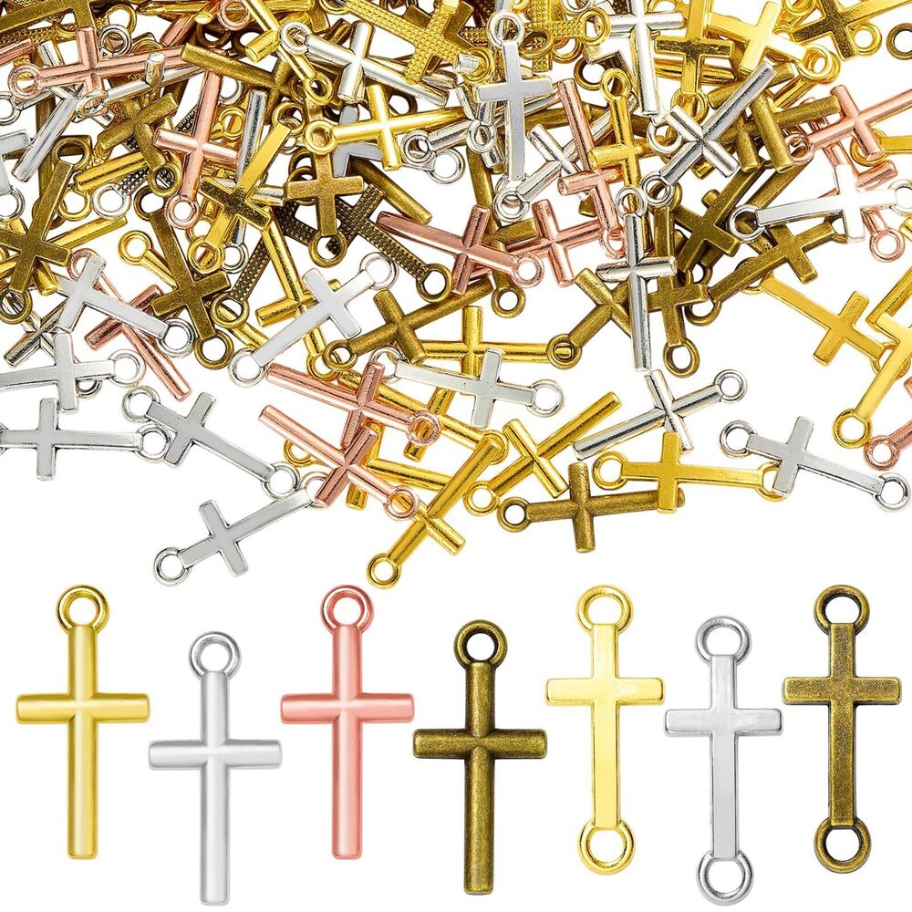 1899 350 Pcs Cross Charms for Jewelry Making Bulk Christian Charms Pendants